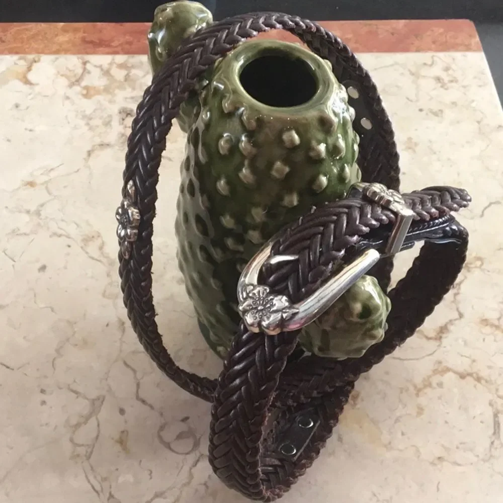 Brighton Brown Braided Leather Belt - Picture 1 of 8